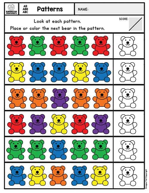 Pattern Worksheets - Superstar Worksheets