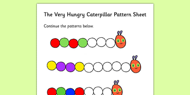 FREE Color Pattern Sequencing | The Very Hungry Caterpillar