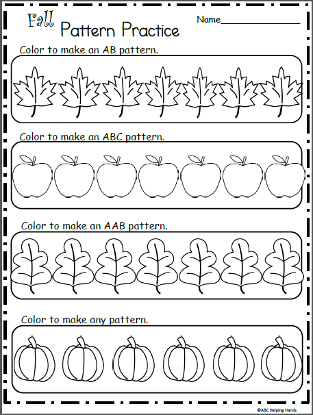 Make Fall Patterns Coloring Worksheet | Made By Teachers