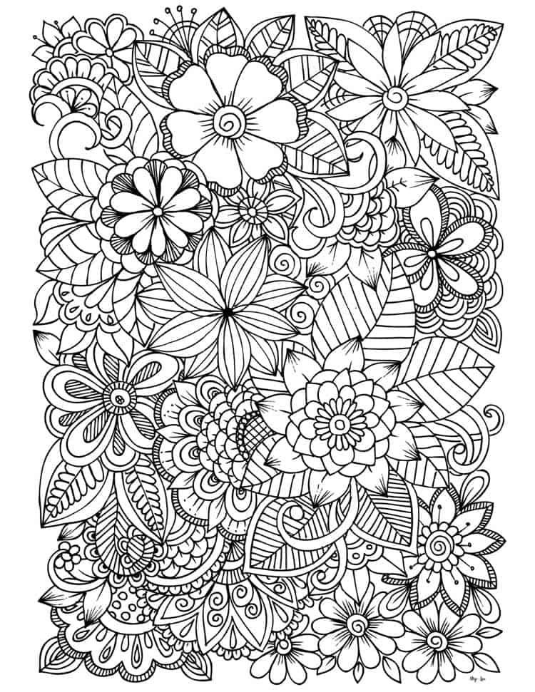 FREE Flower Coloring Pages for Kids and Adults, coloring pages ...