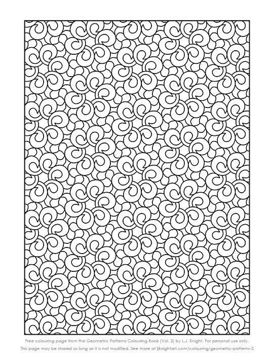 Free Abstract Geometric Pattern Printable Colouring Page | L.J. ...