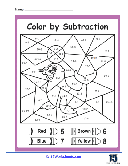 Color By Subtraction Worksheets - 15 Worksheets Library