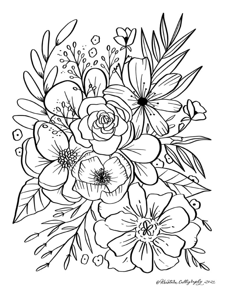 Floral Coloring Pages Worksheets - Coloring Templates 18 