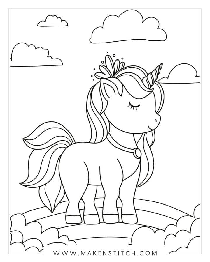 Free Unicorn Coloring Pages for Kids and Adults - Makenstitch