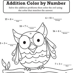 Printable 1st Grade Math Coloring Worksheets 