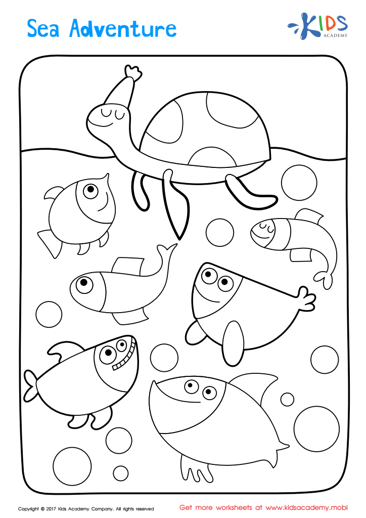 Sea Adventure Coloring Page: Free Printable Worksheet for Kids