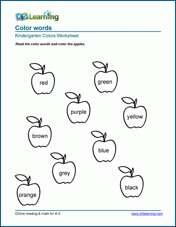 Reading and coloring worksheets | Worsheets library