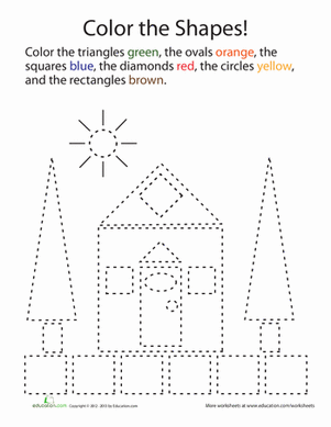 colors shapes worksheet
