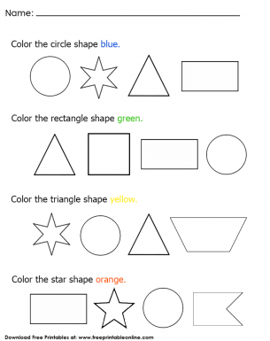 colors shapes worksheet