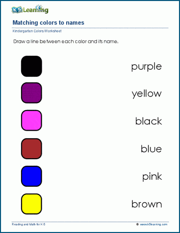 Names of Colors Worksheets for Preschool &  Kindergarten | Worsheets library