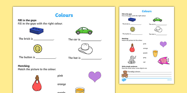 Colours ESL Worksheet PDF | ESL Resources (teacher made)
