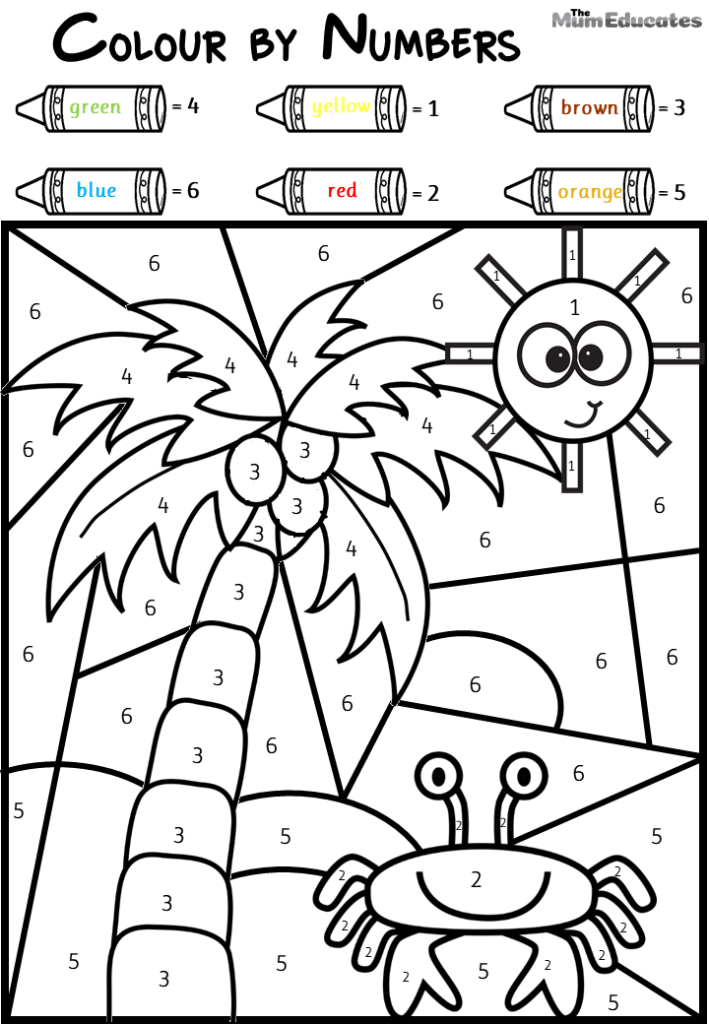 Free Summer Colour by Code Worksheets - The Mum Educates