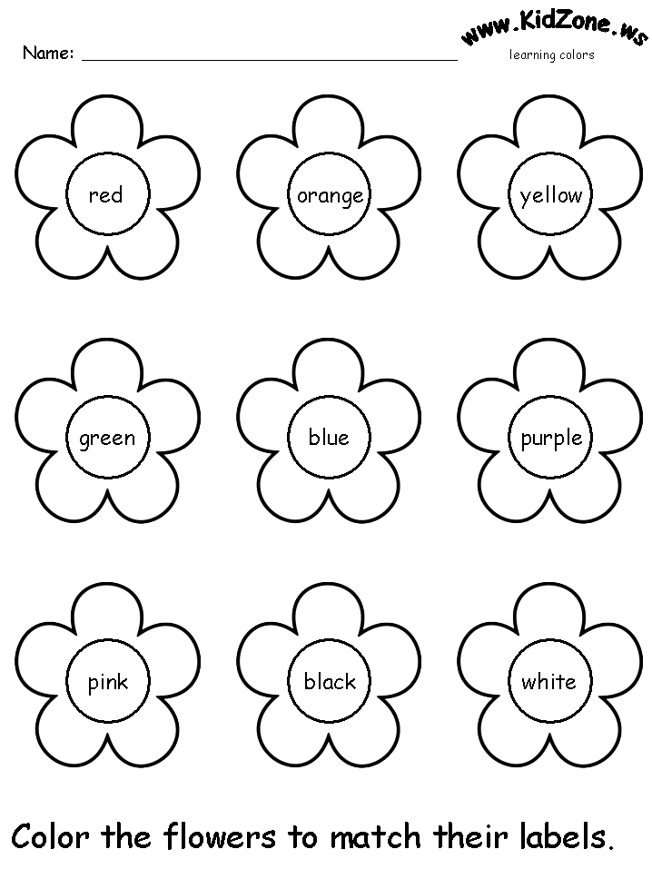 Review - Flowers | Color worksheets for preschool, Preschool ...