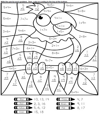 Addition And Coloring Worksheets - Worksheet School