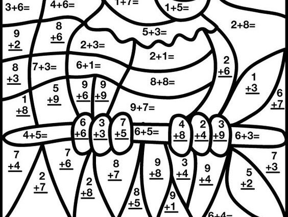 Addition Coloring Pages - Worksheet School