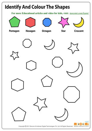 Identify and Colour the Shapes - Maths Worksheets for Kids ...
