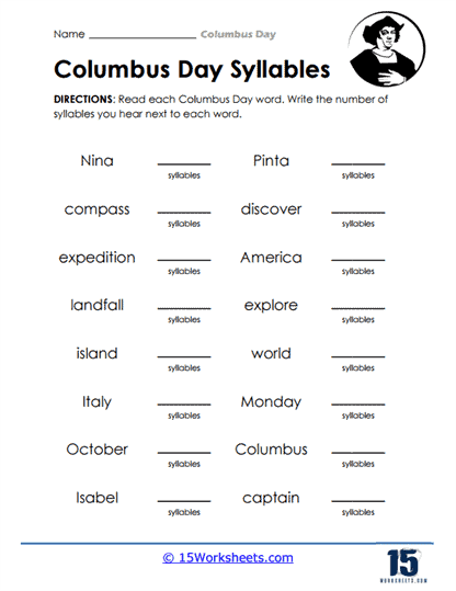 columbus day worksheet first grade