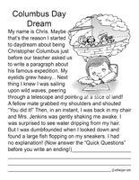 columbus day worksheet first grade