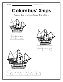 Columbus Day Worksheets