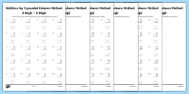Year 3 Addition by Expanded Column Method Worksheet - Twinkl
