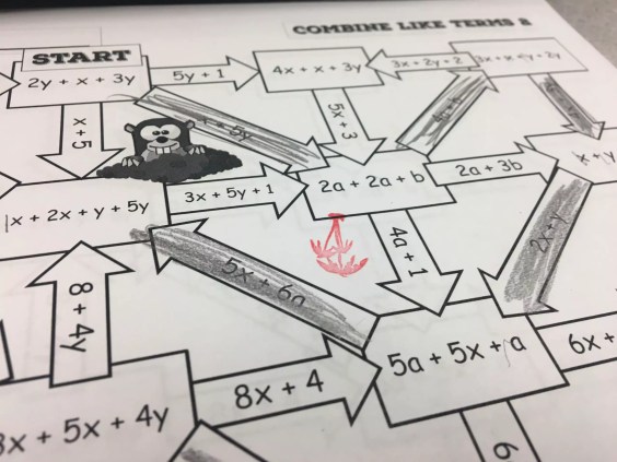 combine like terms worksheet 7th grade