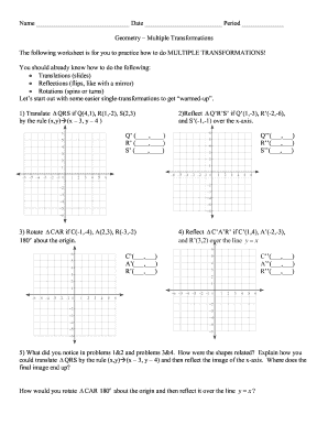 Combined Transformations Worksheet Pdf Answer Key - Fill Online ...