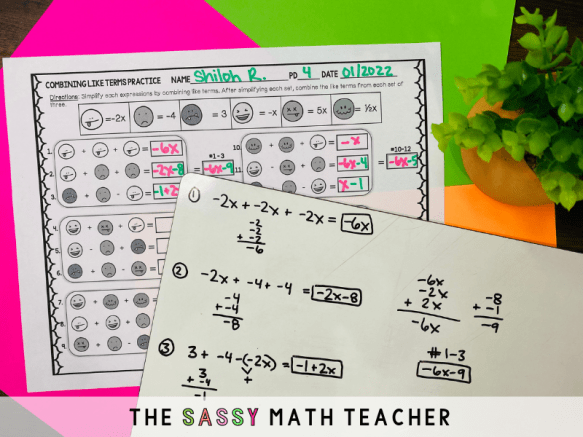 Teaching the Distributive Property and Combining Like Terms -
