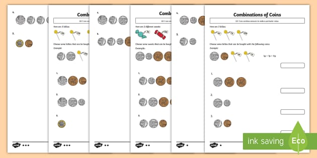 Combine Amounts to Make a Particular Value Worksheet / Worksheet