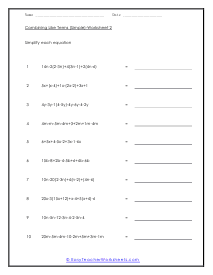 combining like terms worksheet with answers