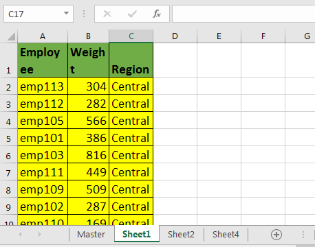 combining worksheet in excel