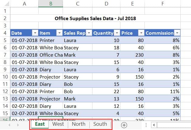 Combine Data From Multiple Worksheets into a Single Worksheet in Excel
