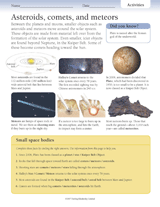 Activities: Asteroids, Comets and Meteors Printable (Grades 3-6 ...