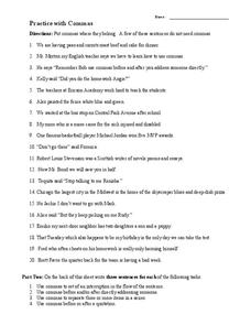 Grammar Practice Comma Lesson Plans &  Worksheets Reviewed by Teachers