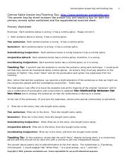 Comma.Splices.Three.Worksheets.Answers.Tips - Comma Splices Answer ...