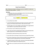 Comma Practice Worksheet 3 Worksheet for 6th - 9th Grade | Lesson ...