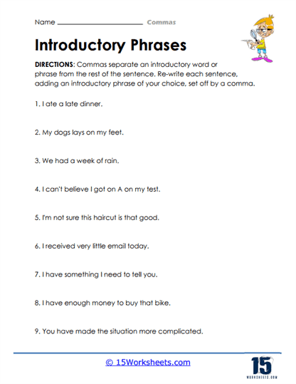 Commas Worksheets - 15 Worksheets Library