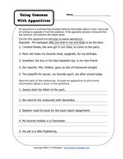 Commas With Appositive Lesson Plans &amp; Worksheets Reviewed by Teachers