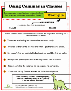 Comma Practice | Worksheet 
