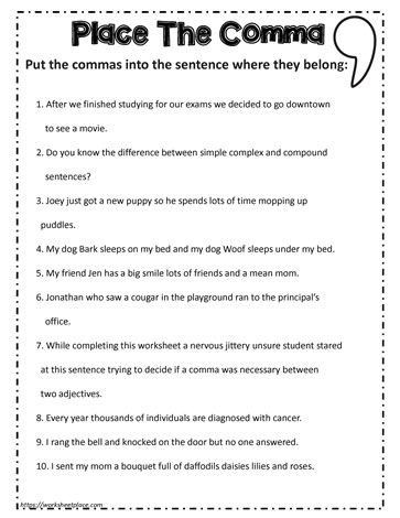 Comma Detective-3 Worksheets
