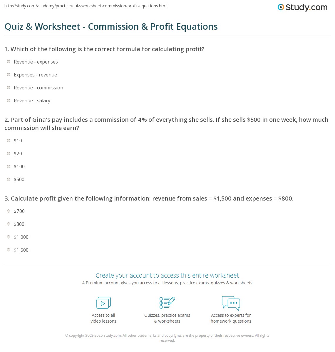 commission worksheet