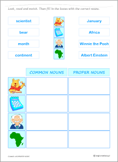 common and proper nouns printable worksheet