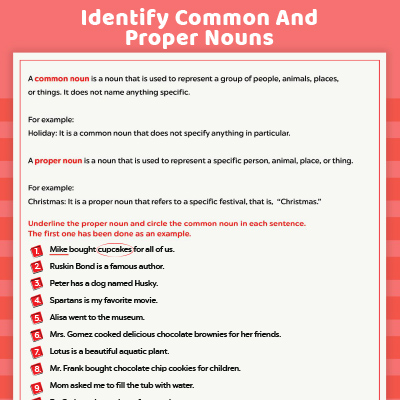 common and proper nouns sentences