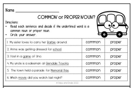 common and proper nouns sentences