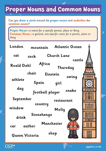 common and proper nouns worksheet