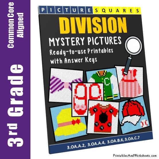 3rd Grade Division Mystery Pictures Coloring Worksheets ...
