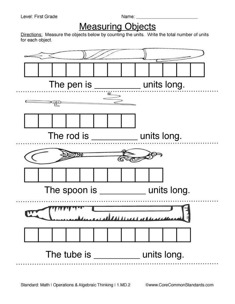 1.MD.2 Common Core Worksheet  