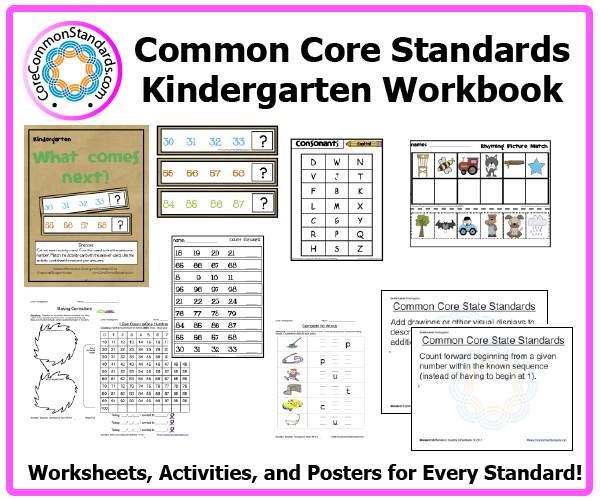 Kindergarten Common Core Workbook USB