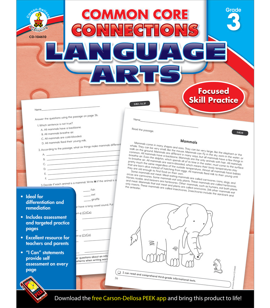 common core language arts worksheet