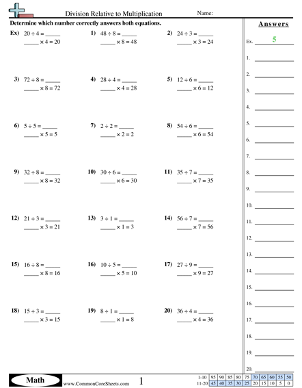 Division Worksheets | Free - Distance Learning, worksheets and ...