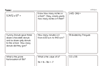 Free 6th Grade Common Core PDF Worksheets | edHelper.com